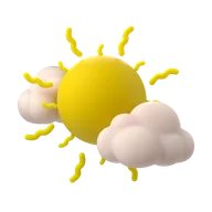 19°, Mainly sunny.